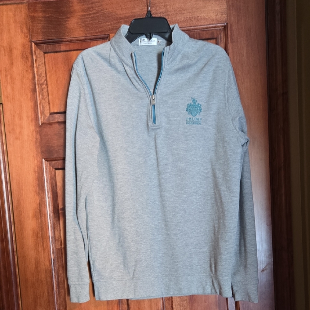 Peter Millar Light Gray Zip-Up Sweater